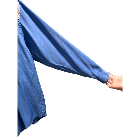 Desert West Button Down Western Shirt Blue Size XS Vintage Retro Festival Rodeo - Picture 9 of 13